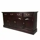 Solid Mahogany Wood 4 Doors Buffet Antique Colonial Reproduction Style