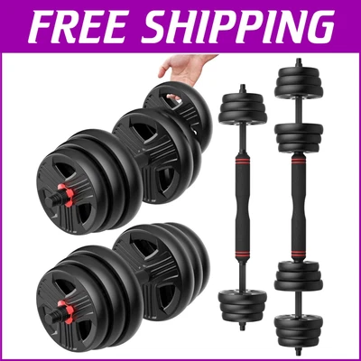 60lb Adjustable Dumbbell Pair - Multifunctional Free Weights for Home Fitness