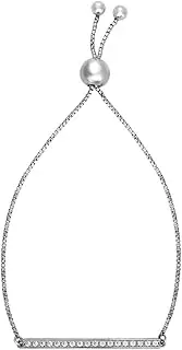 [JewelryWeb] 925 Sterling Silver With Rhodium Finish 1.2 8mm Bracelet With Draw String Clasp 23 Centimeters Link-Bracelet for Women