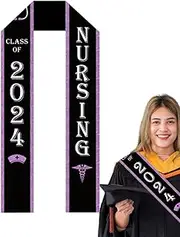 [Generic] Nursing Graduation Sash of 2024 - Stylish Multipurpose Nurse Graduation Decorations | Nursing School Graduate Sash with Safety Pin for Nurse Nursing Assistant
