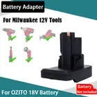 Battery Converter For OZITO 18V Battery Adapter To For Milwaukee 12V Power Tools