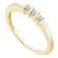 10k Yellow Gold Round Diamond 3-stone Band Ring 1/10 Cttw