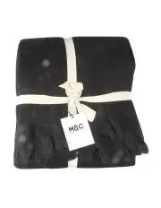 [MAINE & CRAWFORD] Maci Super Plush Throw Sofa Acrylic Blanket 170x130cm in Black