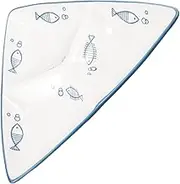 Mobestech Divided Plate Ceramic Section Lunch Plate Shaped Food Serving Tray for Appetizers Pigment Dish for Breakfast and Snacks Compact Creative Design