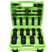 1/2 Inch Drive Deep Impact Socket Set, Cr-MO, 20PCS SAE Socket Set, Includes ...