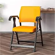 Conference Foldable Chair, Comfortable Padded Folding Chair, Office Chairs Folding,Dormitory Study Backrest Staff Foldable Chairs Training (Color:Orange)