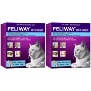 2 x Feliway Fear & Stress Diffuser & Refill For Kittens & Cats 48ml Twin Pack