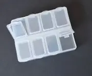 5pcs clear bead Storage Plastic BOX useful mini multi-purpose Case with 8 slots