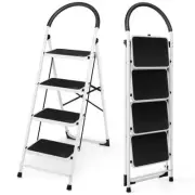 Costway 4 Step Ladder, Folding Step Stool Stepladders W/Widen Pedal, Portable St