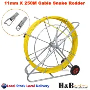 11mm 250M Traceable Cable Rodder Rod Reel Copper Trace Wire Telstra NBN Tool