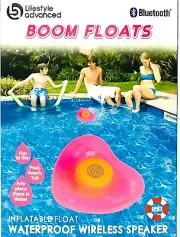 1 Count Lifestyle Advanced Boom Floats Bluetooth Wireless Speaker IP67 Heart