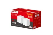 Mercusys Halo H60X(2-pack) AX1500 Whole Home Mesh Wi-Fi 6 System, 300 Mbps at 2.4 GHz + 1201 Mbps at 5 GHz, QoS, IPTV, IPv6, MU-MIMO, Beamforming, Sma