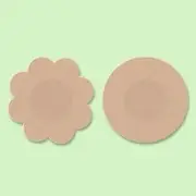 Disposable Plain Nipple Sticker Nipple Cover Set (Various Designs) Set of 20: Flower(10pc) + Circle(10pc) - One Size