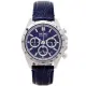 【SEIKO 精工】日本國內販售款三眼計時皮革錶帶手錶--藍面X藍色/40mm(SBTR019)