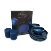 Corelle Stoneware 12-Pc Dinnerware Set Handcrafted, Solid , NAVY - BRAND NEW