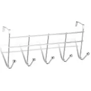 Sturdy Over The Door 5 Hook Hanger - Hangs Shirts, Coat Hooks, Towel Rack,