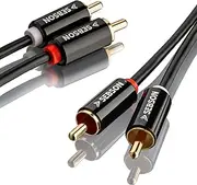 SEBSON RCA Audio Cable 0.5 m, 2 to 2 RCA Male RCA, AUX Audio Cable for Stereos, Amplifiers, Home Cinema and HiFi Systems