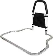 Sturdy Foldable Bed Rail for Elderly Adults, Adjustable Height Bed Assist Bar Grab Safety Handle with Storage Pouch Bag