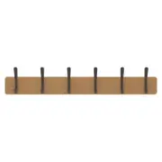 MODE 6 Black Hooks On Bamboo Board Hat And Coat Rack
