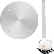 QianQiao 5.5inch Heat Diffuser Plate, Stainless Steel Induction Adapter Heat Diffuser Plate, Removable Handle，Coffee Milk Cookware Induction Hob Heat Cooking Diffuser