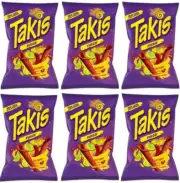 913387 6 X 280G PACKET TAKIS FUEGO HOT CHILLI PEPPER & TIME TORTILLA CHIPS SPICY