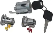 Lock Cylinder for Isuzu ELF 1994-2007, Set Ignition Cylinder Door Lock Key 8-97035293-0