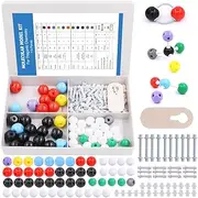 Swpeet 115 Pcs Organic Chemistry Molecular Model Student and Teacher Kit, Molecular Model Set for Inorganic & Organic Chemistry - 50 Atoms & 64 Links & 1 Short Link Remover