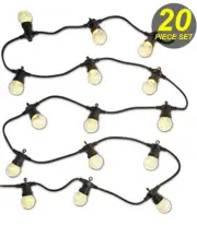 20 Piece Clear LED Festoon / Party String Globe Light Kit Warm Vintage Retro