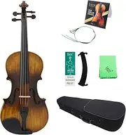 4/4 Vintage Glossy Acoustic Violin Basswood Panel Mapel with Bag Shoulder Rest Violin Bridge String Cleaning Cloth Glossy