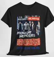 One Direction MIDNIGHT MEMORIES Where We Are Tour 2014 Black All Size Shirt