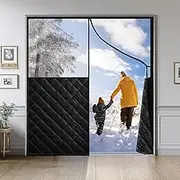 Magnetic Thermal Door Cover 250x255cm Full Frame Seal Self-Closing Privacy Hands Free Cotton Liner with Install Tools Waterproof Windproof for Living Room Garage Front Patio Kitchen