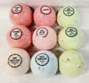 9 x Ginger Lily Bath Bombs Burnt Vanilla Sugar Under The Mistletoe Peppermint