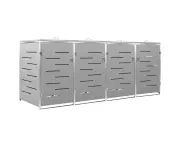 vidaXL Quadruple Wheelie Bin Shed 276.5x77.5x112.5 cm Stainless Steel