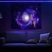 Blacklight Tapestry Glow in The Dark UV Space Universe Galaxy Black Light Pos...