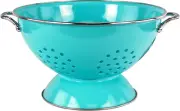 Calypso Basics by Powder Coated Enameled Colander, 5 Quart, Turquoise