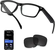 Smart Glasseswith AI,Bluetooth Music Glasses with 130+ Translation,Anti-Blue Light/UV400 Lenses,Audio Eyewear with Music play &Hands-Free Calling,Multifunctional Headphones glasses for Men Women