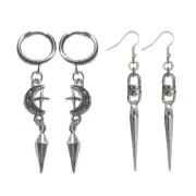 Fashionable Pointy Cone Drop Earrings Gothic Jewelry Elegant Punk Accessories