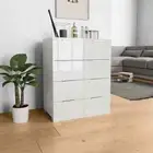 NNEVL Sideboard High Gloss White 60x35x80 cm Chipboard