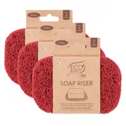 3x Eco Basics Soap Riser/Dish Elevator Holder Storage Bath/Sink Organiser Coral