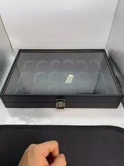 18 Slot leather exterior display collection box for Zippo lighters