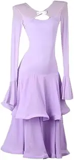 [JRUIA] Ballroom Dance Competition Dresses for Women Waltz Foxtrot Costume Flamenco Dancewear Big Lotus Leaf Swing Skirt