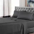 California King Sheet Set 4 pc 400 Thread Ct. Sateen Smoke Gray 16" Deep Pocket