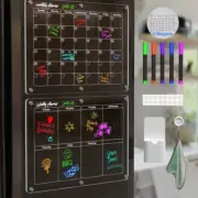 Clear Acrylic Magnetic Dry Earses Fridge Monthly Calendar Weekly Planner 12 X 16