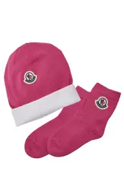Moncler Kids Sock and hat Gift set - White & Other 24 months