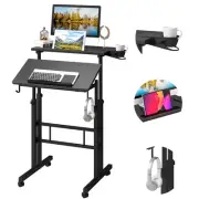 Adjustable Height Standing Desk With Cup Holder Portable And Easy To Move Ideal