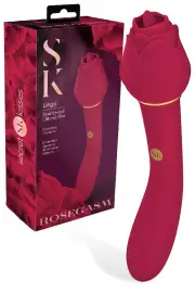 Secret Kisses Rosegasm Lingo 8" Dual G Spot & Flickering Tongue Clitoral Stimulator