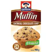 Quaker Muffin Mix Oatmeal Chocolate Chip, 900g/31.7 oz. (12pk)