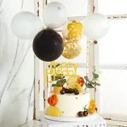 BLACK SILVER CLEAR Mini Balloons Garland CAKE TOPPER Set Wedding Party Events