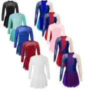 Girls Ballet Dance Dress Kids Skating Unitard Gymnastics Performance Costumes
