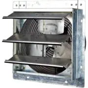 Gable Mount Attic Fan Shutter Air Vent Fan Electric Powered Home Building Silver